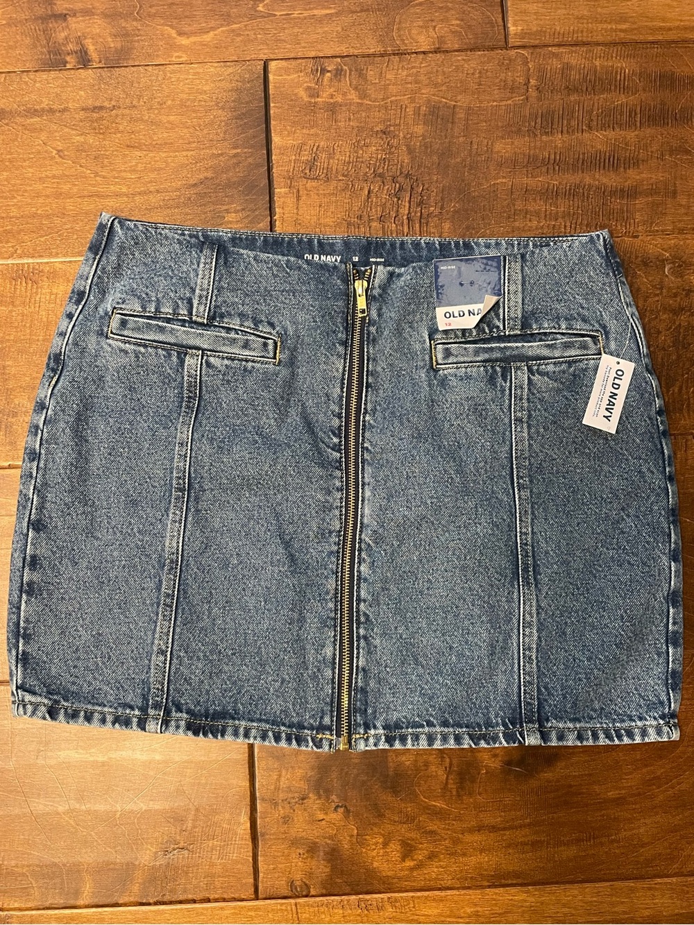 Old Navy Denim Mini Skirt NWT cotton zip